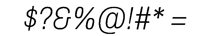 Archivo SemiCondensed Thin Italic Font OTHER CHARS