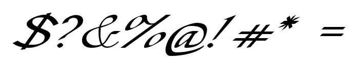 Ardor-ExpandedItalic Font OTHER CHARS