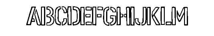 Army Stencil Outline By Regular Font UPPERCASE