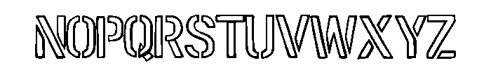 Army Stencil Outline By Regular Font LOWERCASE