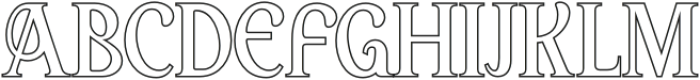 Arbane Outline otf (400) Font UPPERCASE