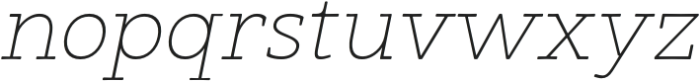 Arcanite Slab Thin Italic otf (100) Font LOWERCASE