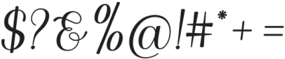 Arelina Slant Regular otf (400) Font OTHER CHARS