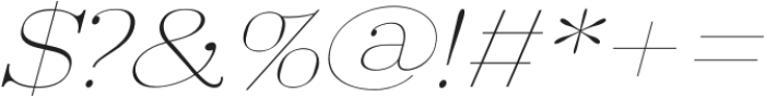 Arshila Thin Italic Expanded otf (100) Font OTHER CHARS