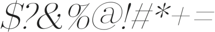 Arshila Thin Italic otf (100) Font OTHER CHARS
