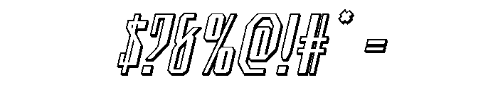 Archnemesis 3D Italic Font OTHER CHARS