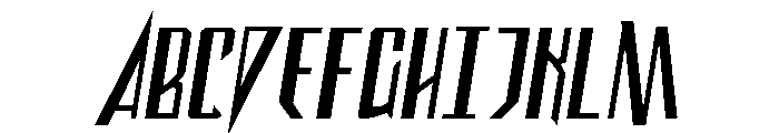 Archnemesis Expanded Semi-Ital Font UPPERCASE