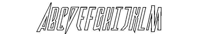 Archnemesis Outline Italic Font UPPERCASE