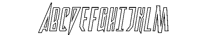 Archnemesis Outline Semi-Ital Font UPPERCASE