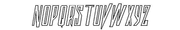 Archnemesis Outline Semi-Ital Font UPPERCASE