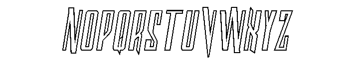Archnemesis Outline Semi-Ital Font LOWERCASE