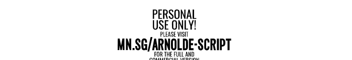 Arnolde Script PERSONAL USE Regular Font OTHER CHARS