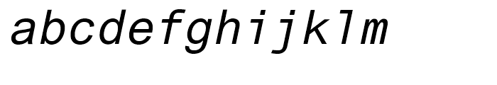 Arial Monospaced Oblique Font LOWERCASE