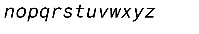 Arial Monospaced Oblique Font LOWERCASE