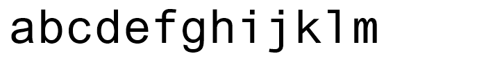 Arial Monospaced Regular Font LOWERCASE