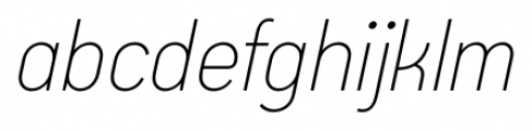 Arch Light Oblique Font LOWERCASE