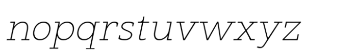 Arcanite Slab Thin Italic Font LOWERCASE
