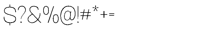 Archa Manic Thin Font OTHER CHARS