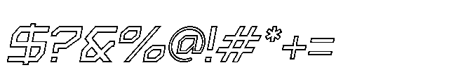 Arctic7 Italic Outline Font OTHER CHARS