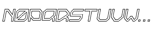 Arctic7 Italic Outline Font UPPERCASE