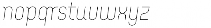 Arcus ExtraLight Italic Font LOWERCASE
