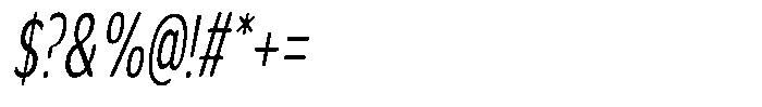 Ardelin Soft BoldCondSlant Font OTHER CHARS
