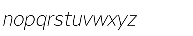Ardena Thin Oblique Font LOWERCASE