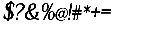 Ardiga Bold Semi Condensed Italic Font OTHER CHARS