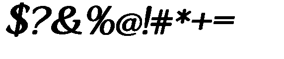 Ardiga Extra Bold Expanded Italic Font OTHER CHARS