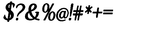 Ardiga Extra Bold Semi Condensed Italic Font OTHER CHARS