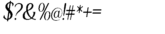 Ardiga Light Condensed Italic Font OTHER CHARS