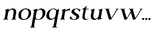 Ardiga Light Expanded Italic Font LOWERCASE
