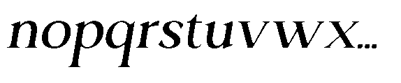 Ardiga Light Semi Expanded Italic Font LOWERCASE