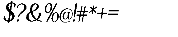 Ardiga Semi Condensed Italic Font OTHER CHARS