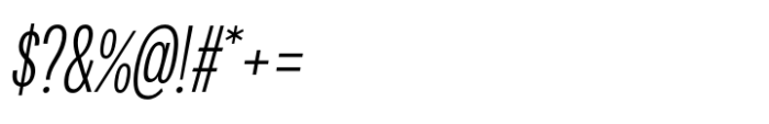 Area Compressed Extralight Italic Font OTHER CHARS