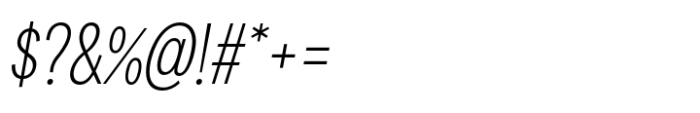 Area Condensed Hairline Italic Font OTHER CHARS