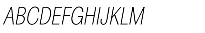 Area Condensed Hairline Italic Font UPPERCASE