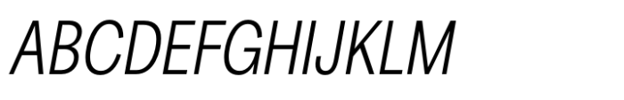 Area Condensed Regular Italic Font UPPERCASE