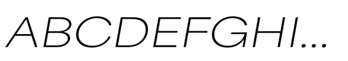 Area Extended Hairline Italic Font UPPERCASE