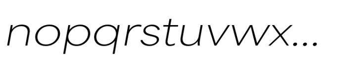 Area Extended Hairline Italic Font LOWERCASE