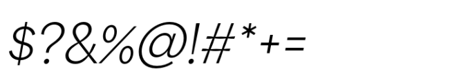 Area Inktrap Extralight Italic Font OTHER CHARS