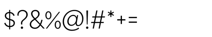 Area Normal Extralight Font OTHER CHARS