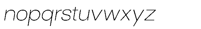 Arena Uno Thin Italic Font LOWERCASE