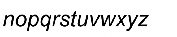 Arial Paneuropean Italic Font LOWERCASE