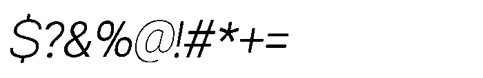 Ariex Nue Thin-Italic Font OTHER CHARS