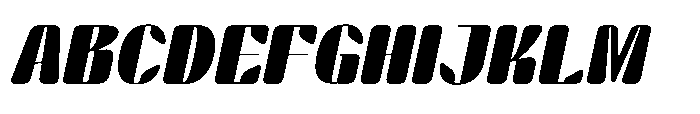 Arqon Bold Ultra Expanded Oblique Font UPPERCASE