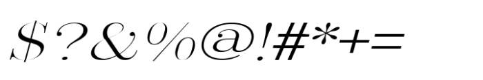 Arshila Extra Light Expanded Italic Font OTHER CHARS