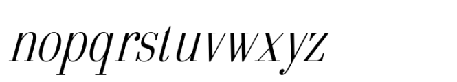 Arshila Extra Light Italic Condensed Font LOWERCASE