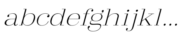 Arshila Extra Light Italic Expanded Font LOWERCASE