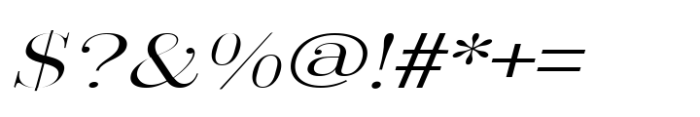 Arshila Light Expanded Italic Font OTHER CHARS